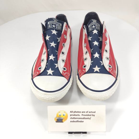 Converse All Star Stars and Stripes Sneaker Shoe Mens Size 5 637771C Red White - Picture 2 of 9